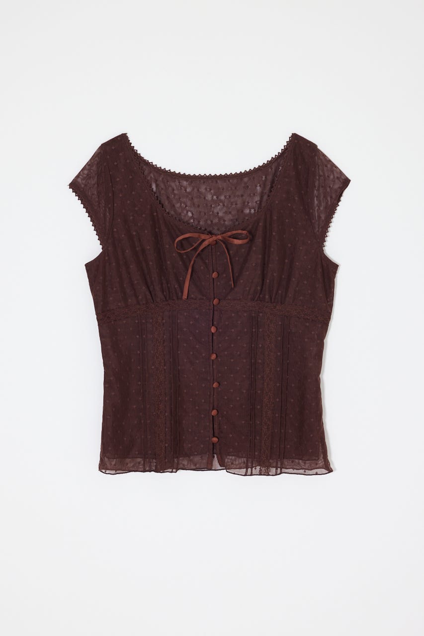 TULLE PINTUCKブラウス BRN 2