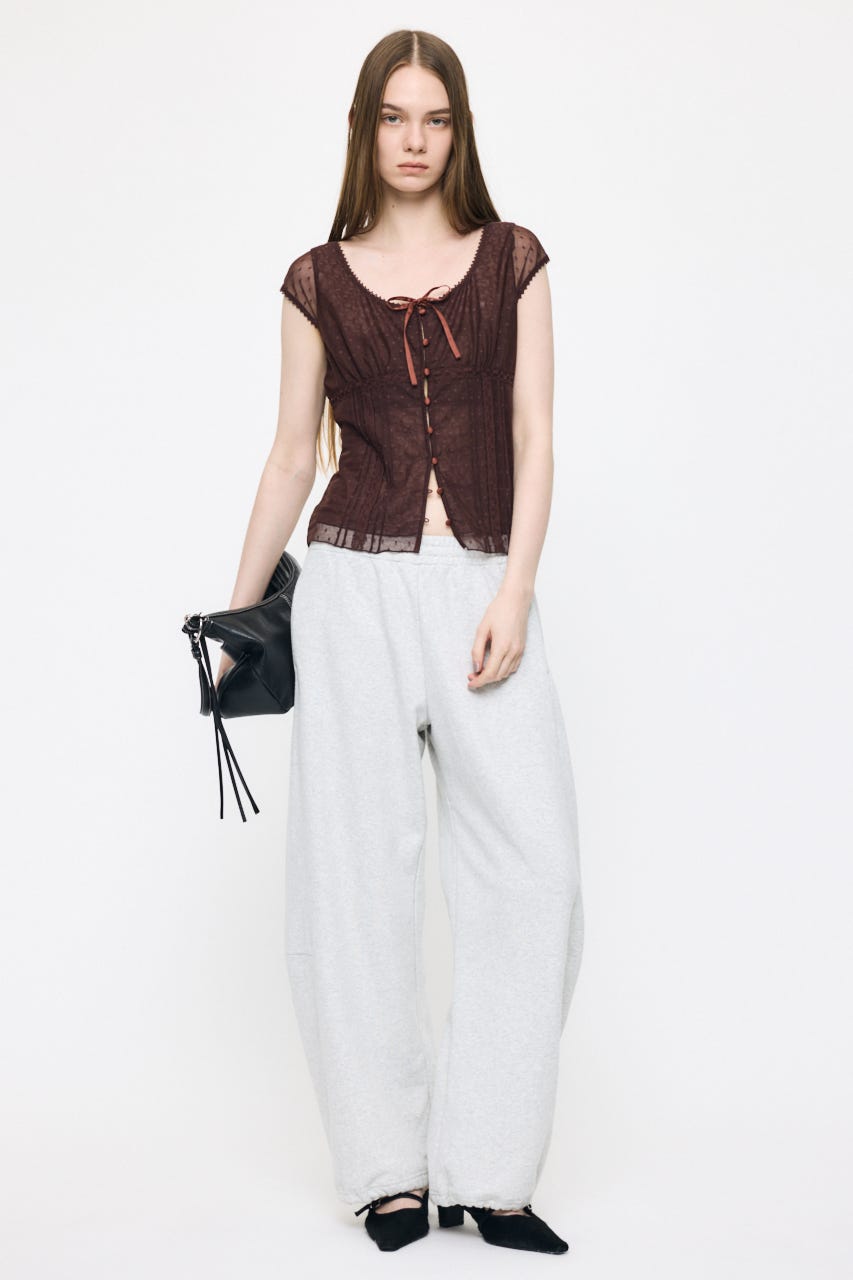TULLE PINTUCKブラウス BRN 2