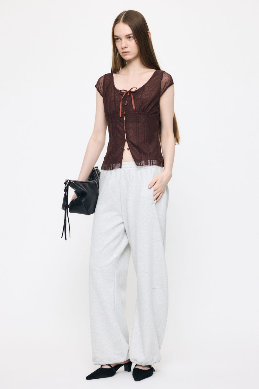 TULLE PINTUCKブラウス BRN 2