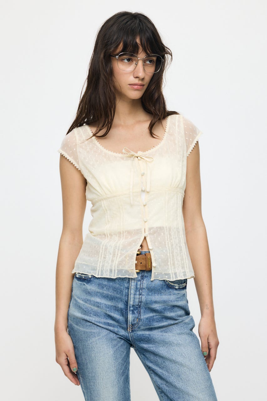 TULLE PINTUCKブラウス IVOY 1