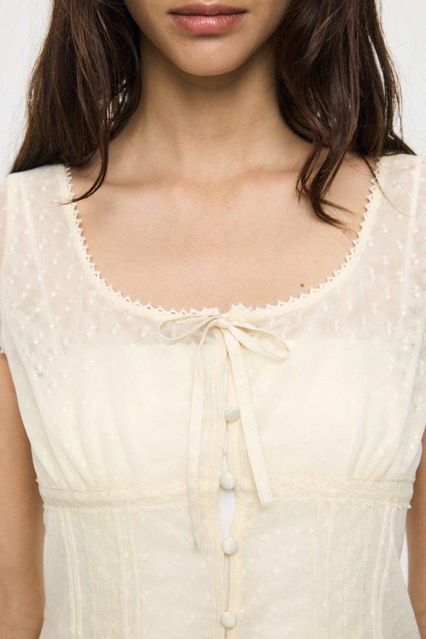 TULLE PINTUCKブラウス IVOY 1