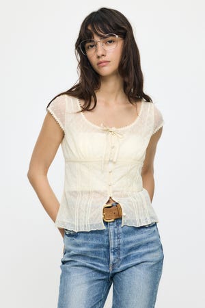 TULLE PINTUCKブラウス