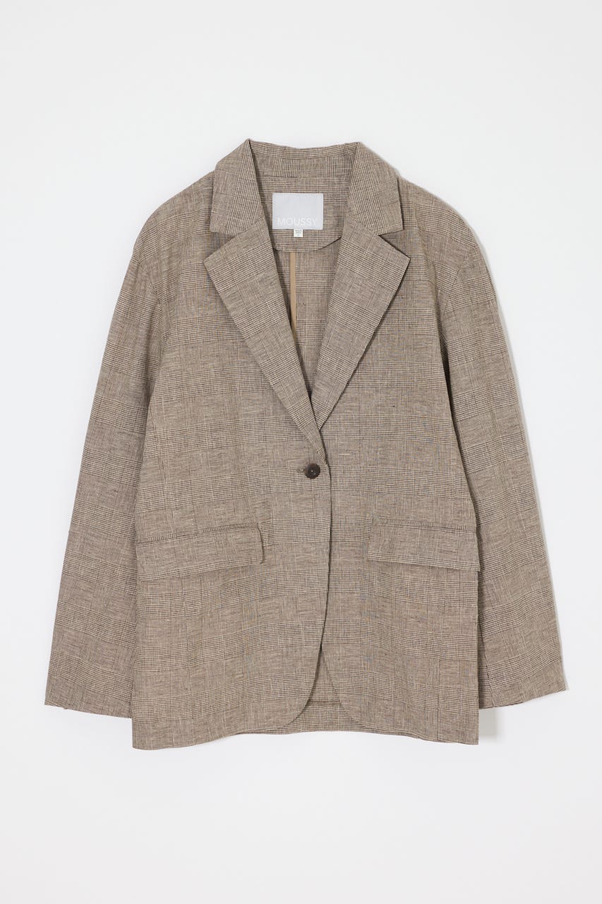 LINEN BLEND OVERSIZED ジャケット BRN FREE