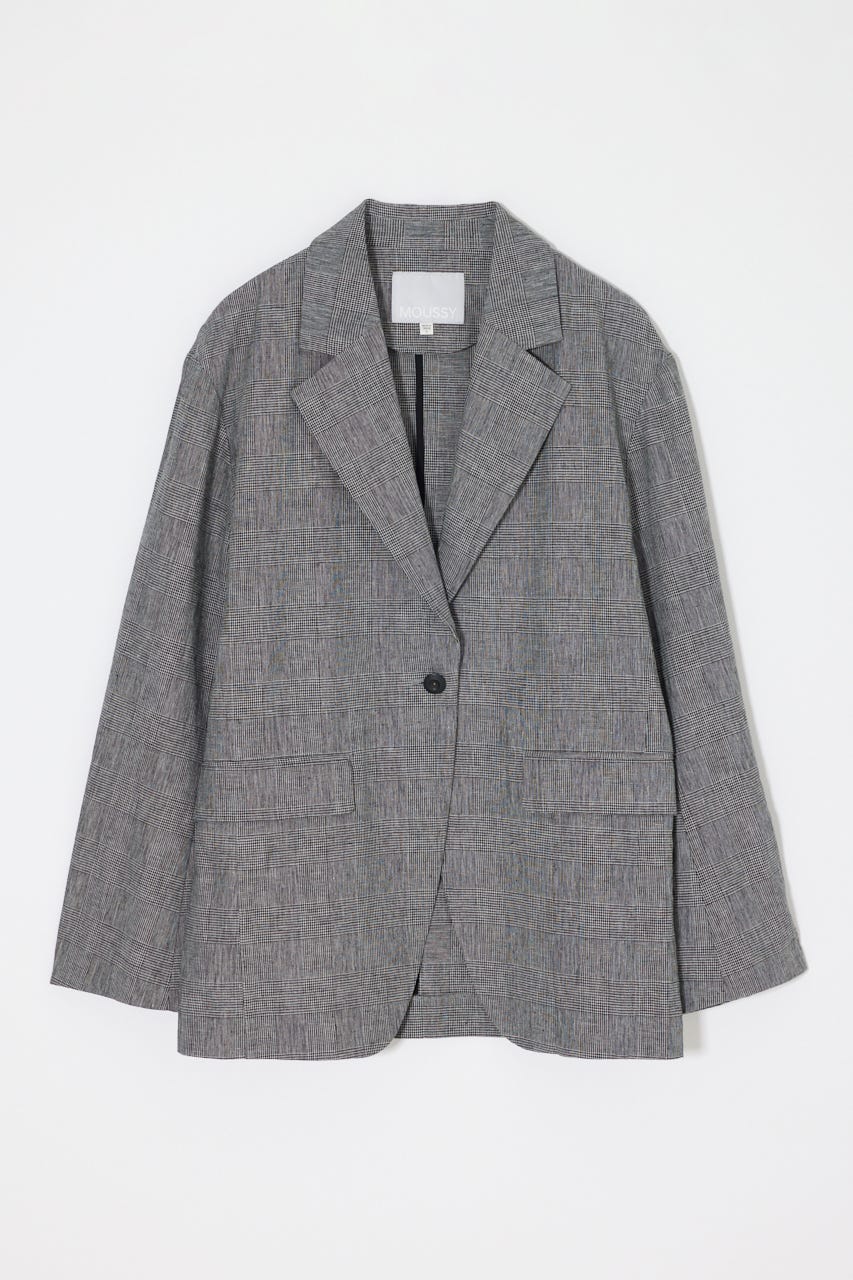 LINEN BLEND OVERSIZED ジャケット GRY FREE