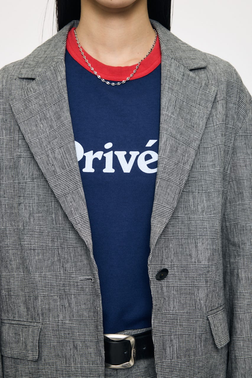 LINEN BLEND OVERSIZED ジャケット GRY FREE