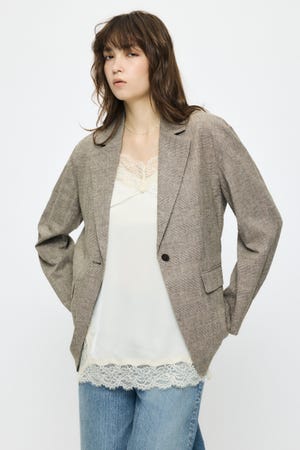 LINEN BLEND OVERSIZED ジャケット