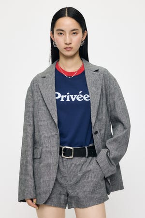 LINEN BLEND OVERSIZED ジャケット