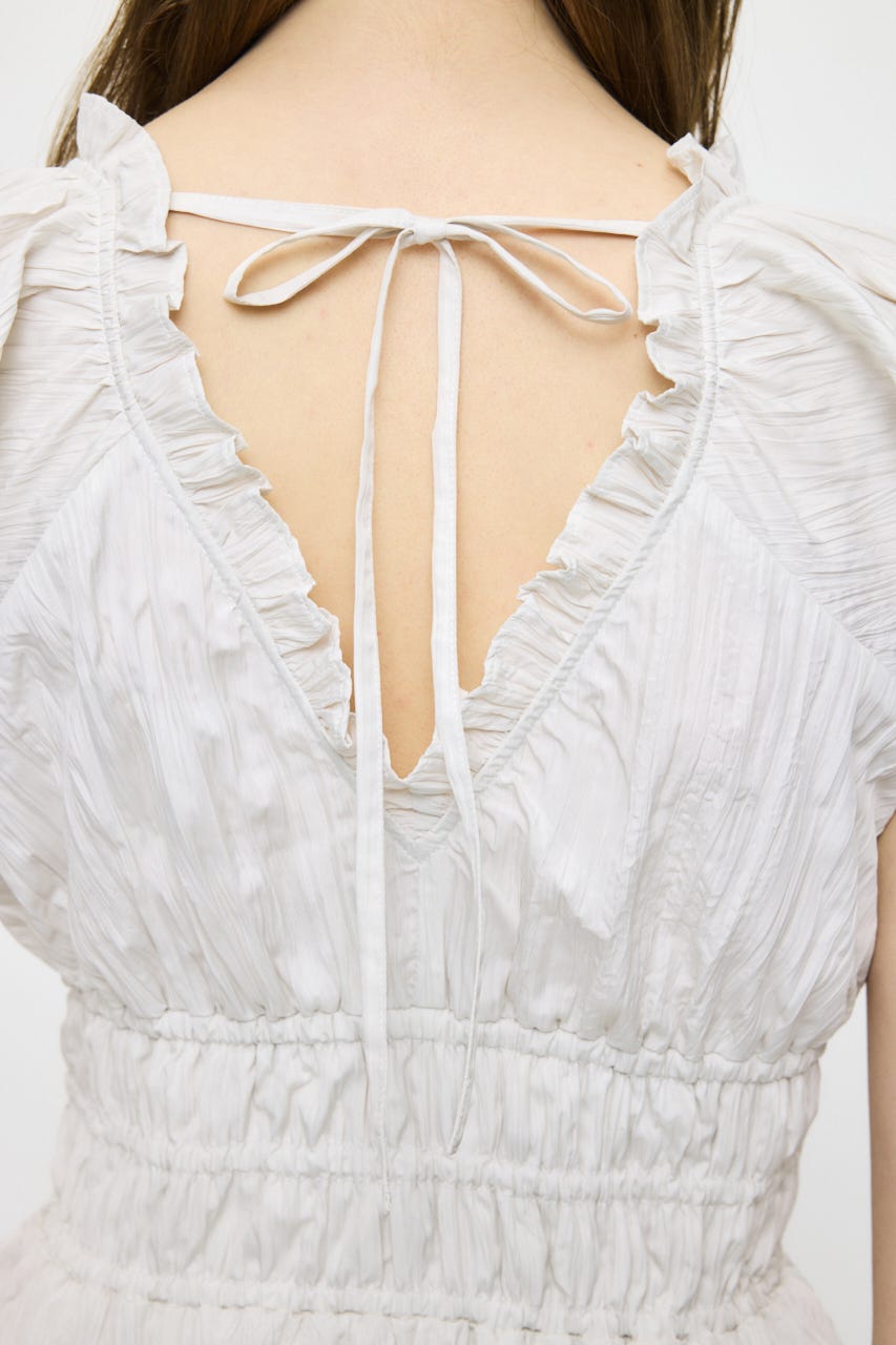 WRINKLE RUFFLE SLEEVE ブラウス O/WHT FREE