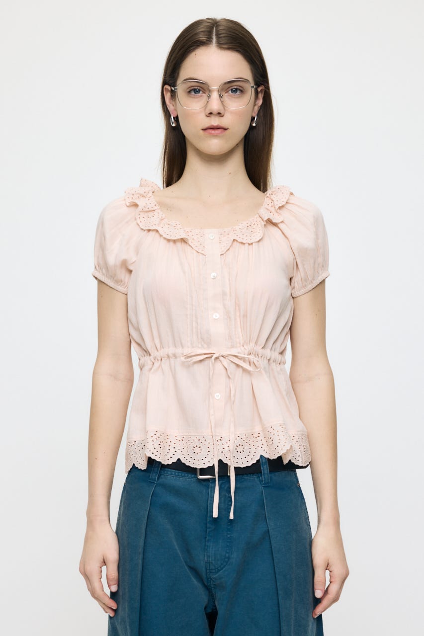 EYELET PUFF ブラウス L/ORG FREE
