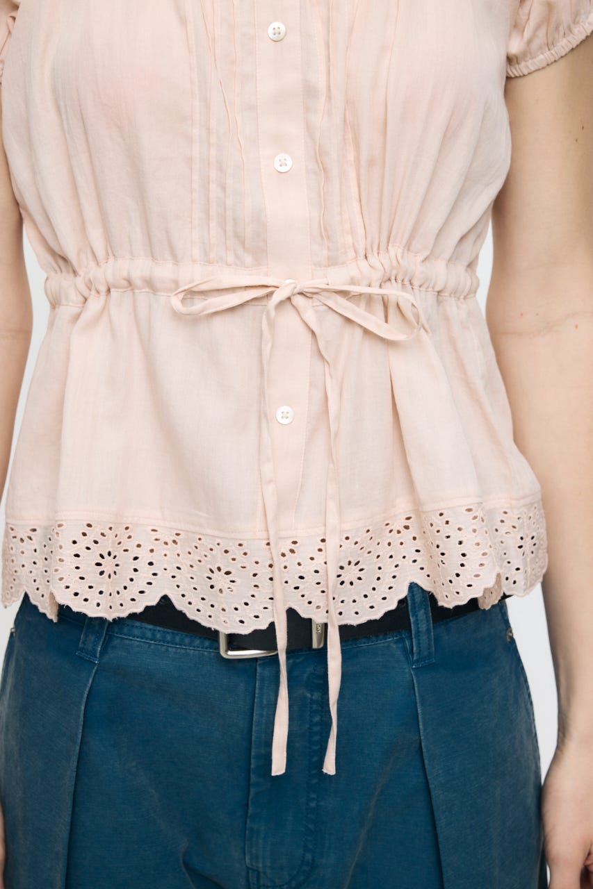 EYELET PUFF ブラウス L/ORG FREE