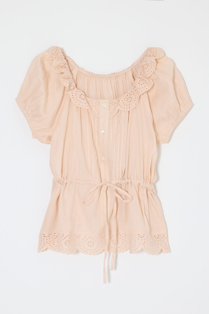 EYELET PUFF ブラウス L/ORG FREE