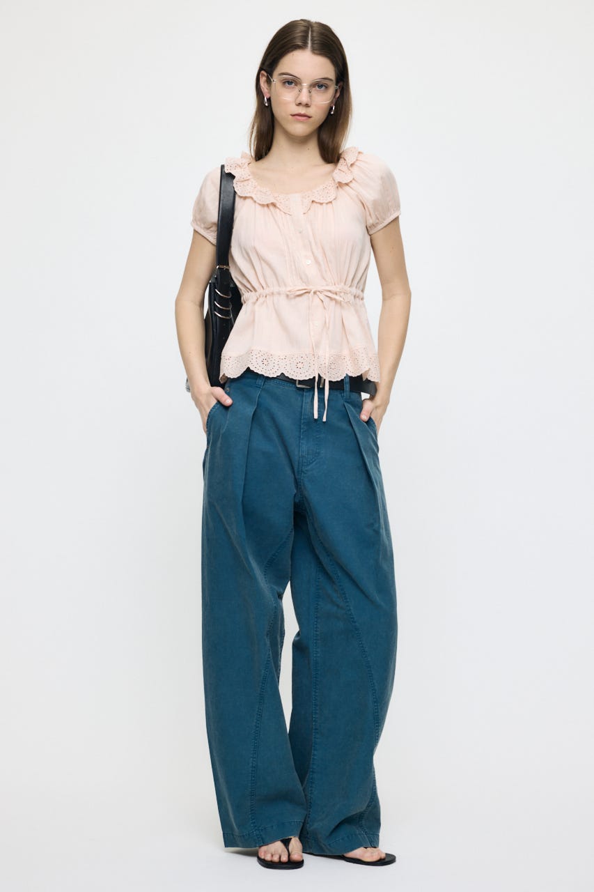 EYELET PUFF ブラウス L/ORG FREE