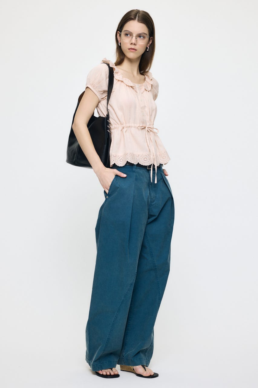 EYELET PUFF ブラウス L/ORG FREE