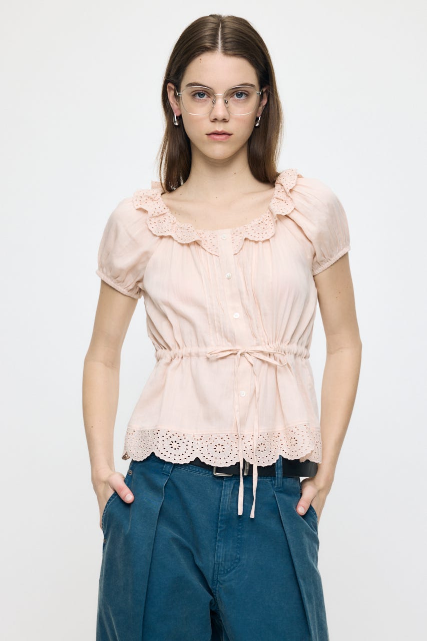 EYELET PUFF ブラウス L/ORG FREE