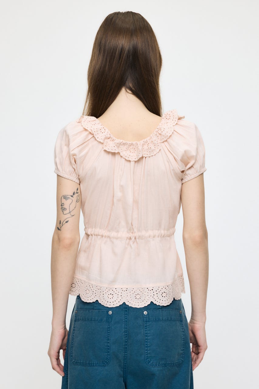 EYELET PUFF ブラウス L/ORG FREE