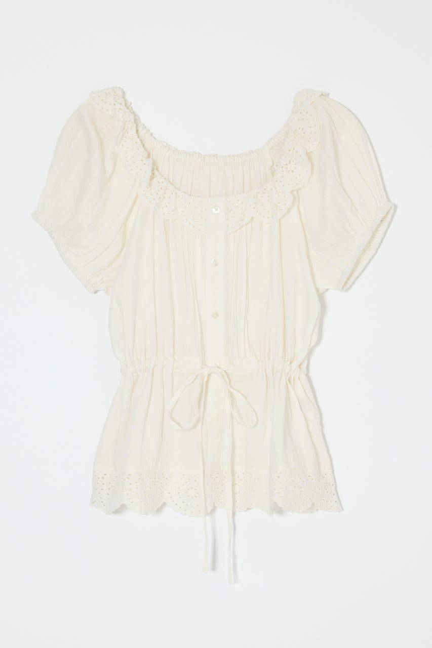 EYELET PUFF ブラウス WHT FREE