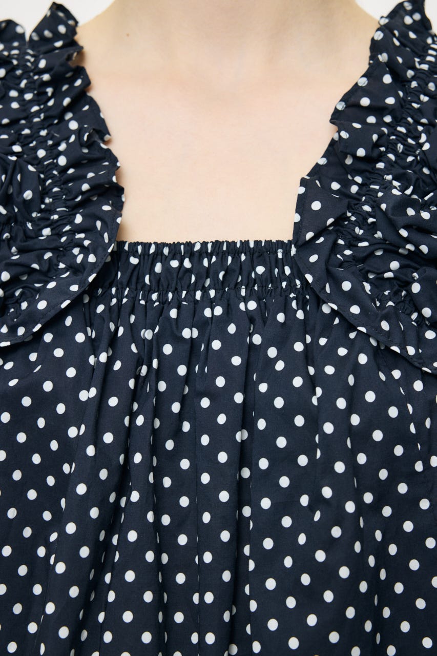 【WEB限定カラー】SHOULDER FRILLS トップス 柄BLK FREE