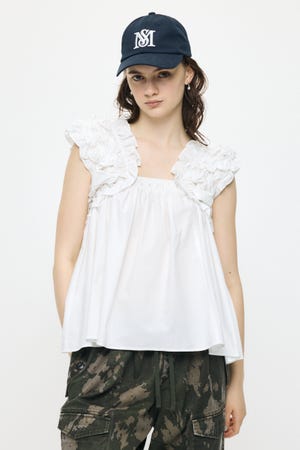 SHOULDER FRILLS トップス