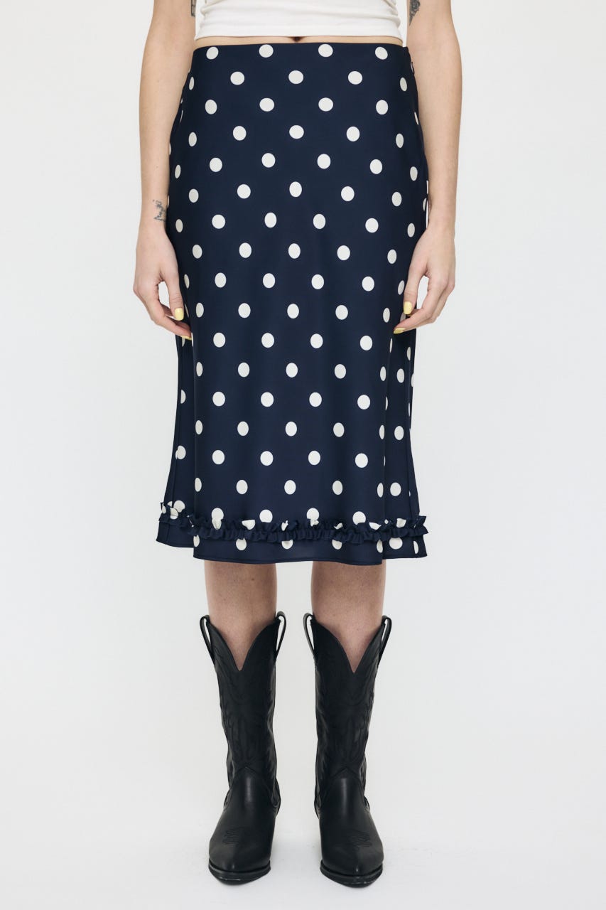 SATIN DOT スカート NVY 2