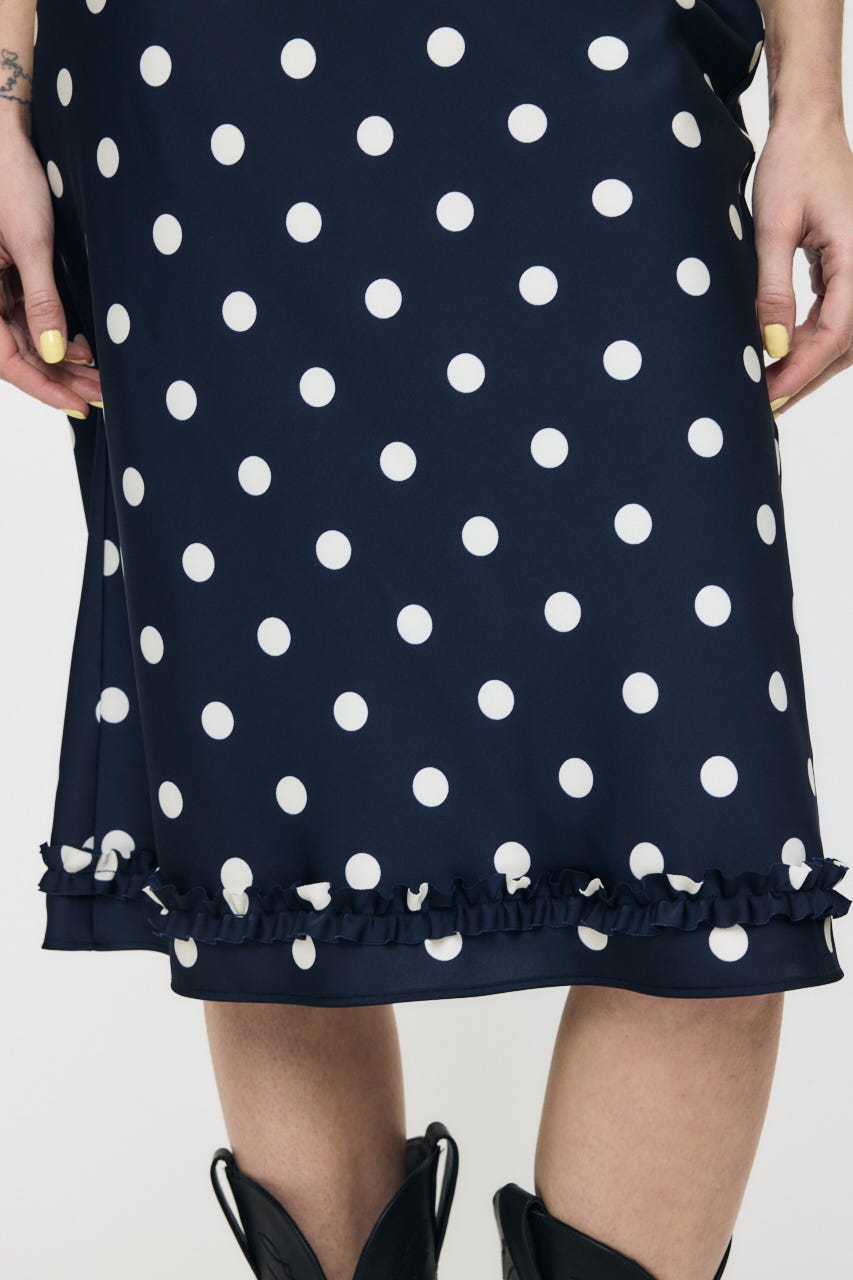 SATIN DOT スカート NVY 2