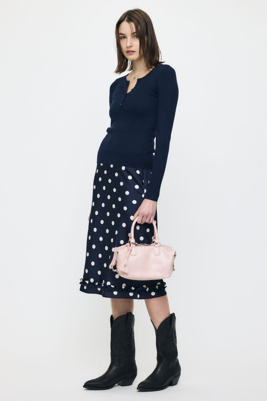 SATIN DOT スカート NVY 2
