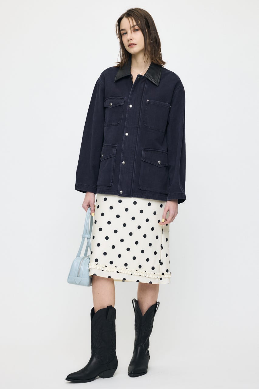 SATIN DOT スカート WHT 1