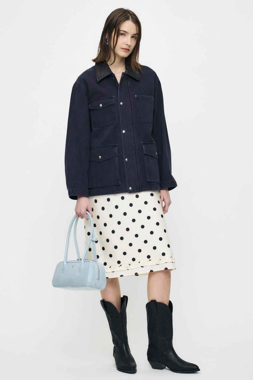 SATIN DOT スカート WHT 1