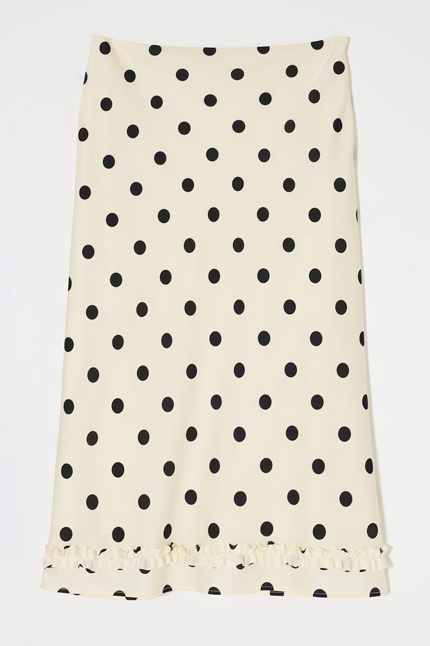 SATIN DOT スカート WHT 1