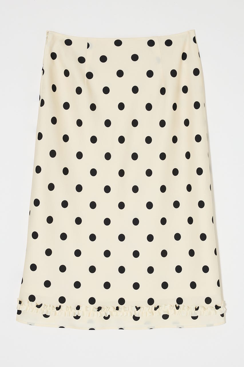 SATIN DOT スカート WHT 1