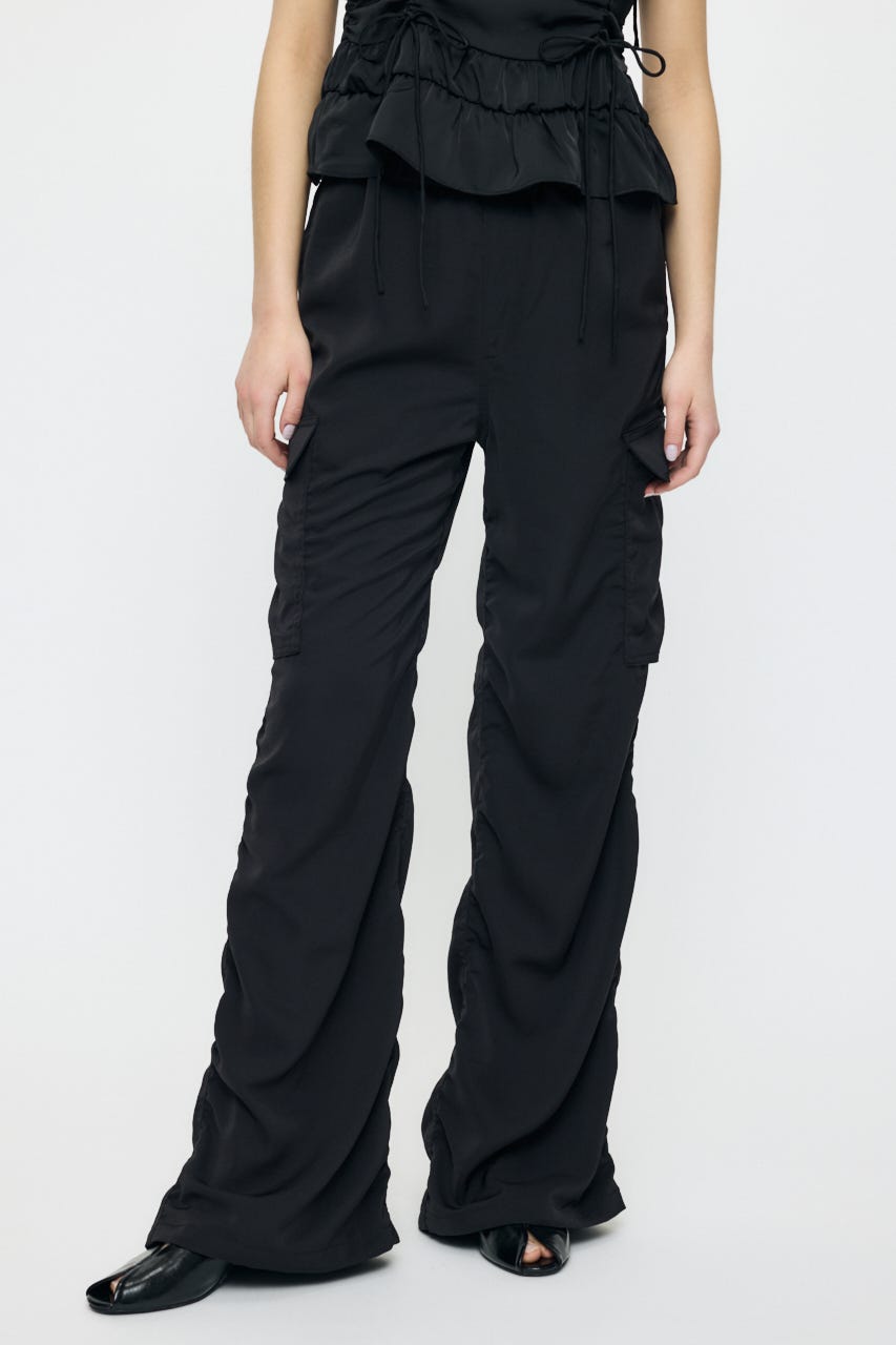 SATIN CARGO パンツ BLK 1