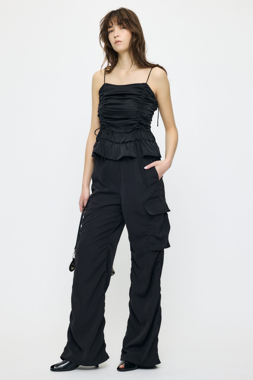 SATIN CARGO パンツ BLK 1