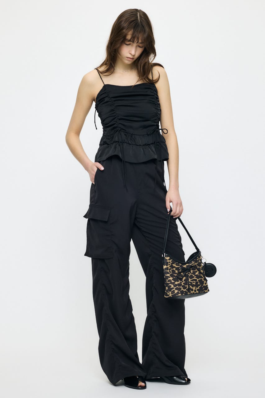 SATIN CARGO パンツ BLK 1