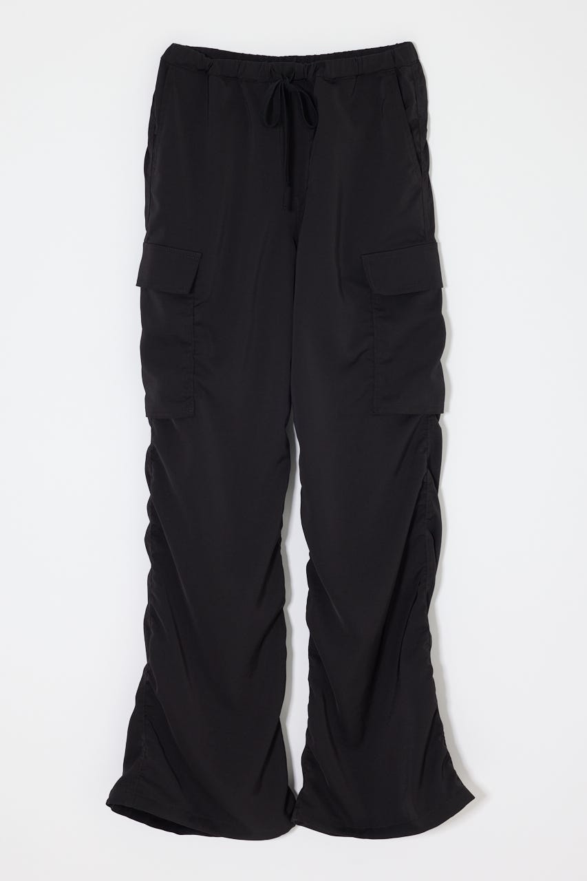 SATIN CARGO パンツ BLK 1