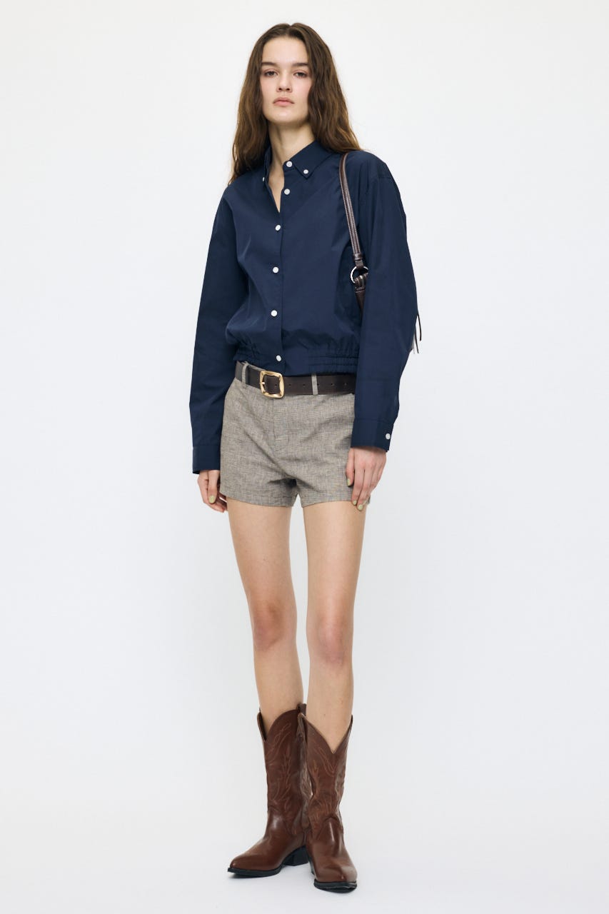 LINEN BLEND MICRO ショーツ BRN 1