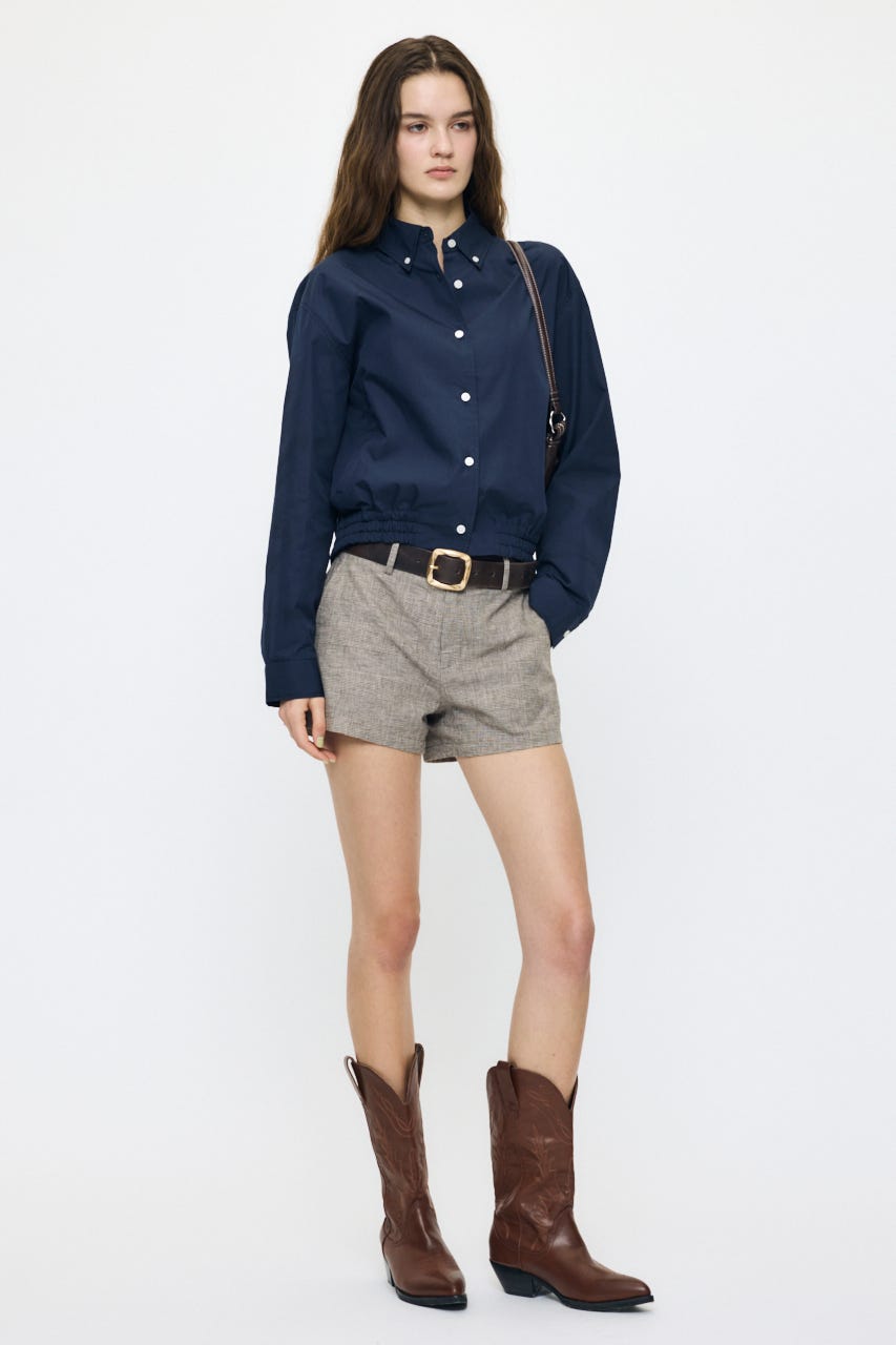 LINEN BLEND MICRO ショーツ BRN 1