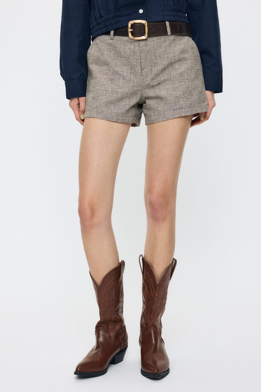 LINEN BLEND MICRO ショーツ BRN 1