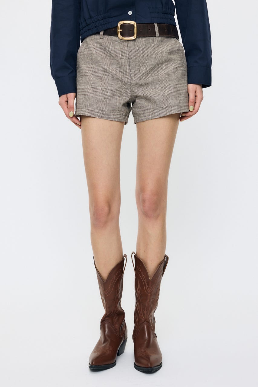 LINEN BLEND MICRO ショーツ BRN 1