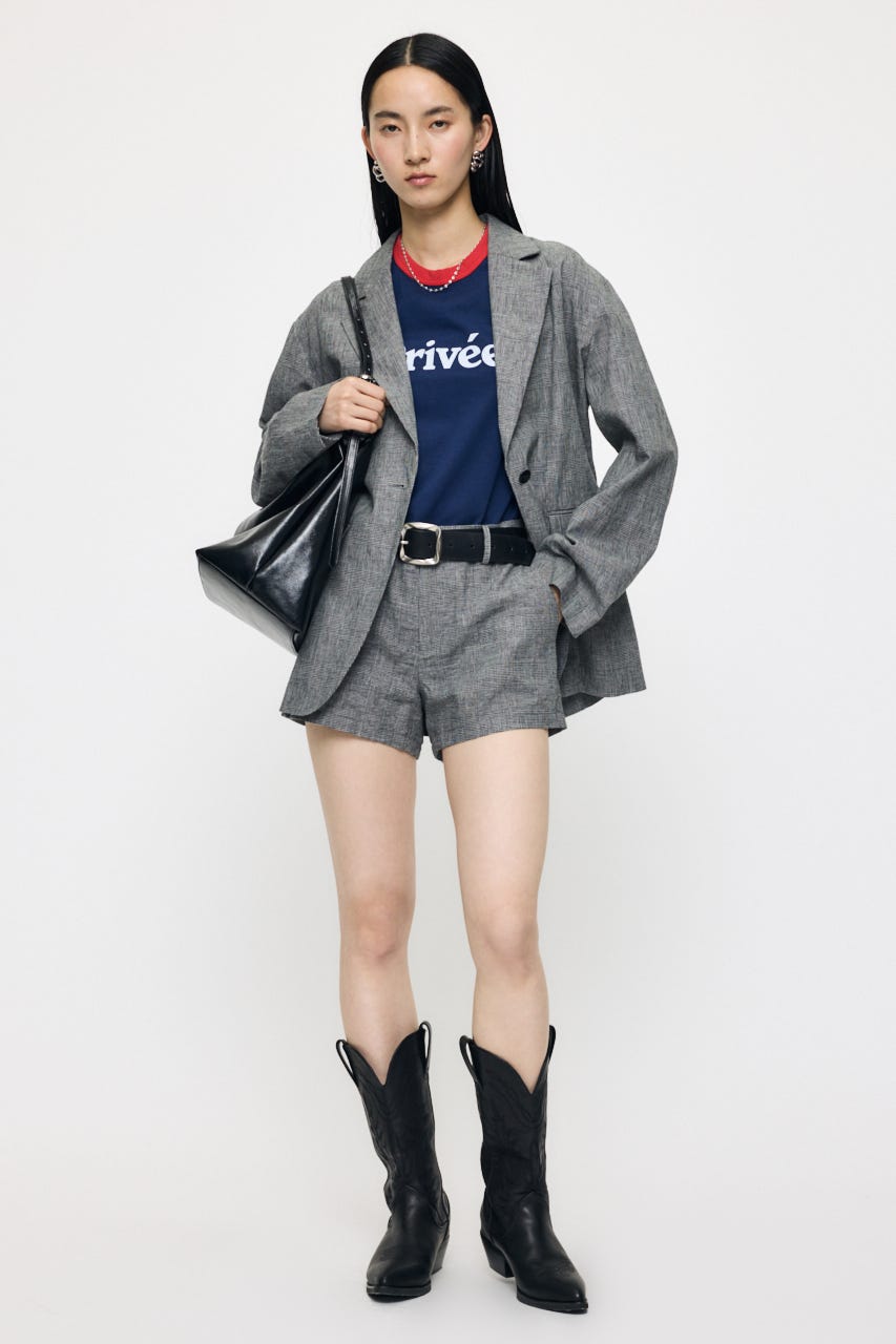 LINEN BLEND MICRO ショーツ GRY 2