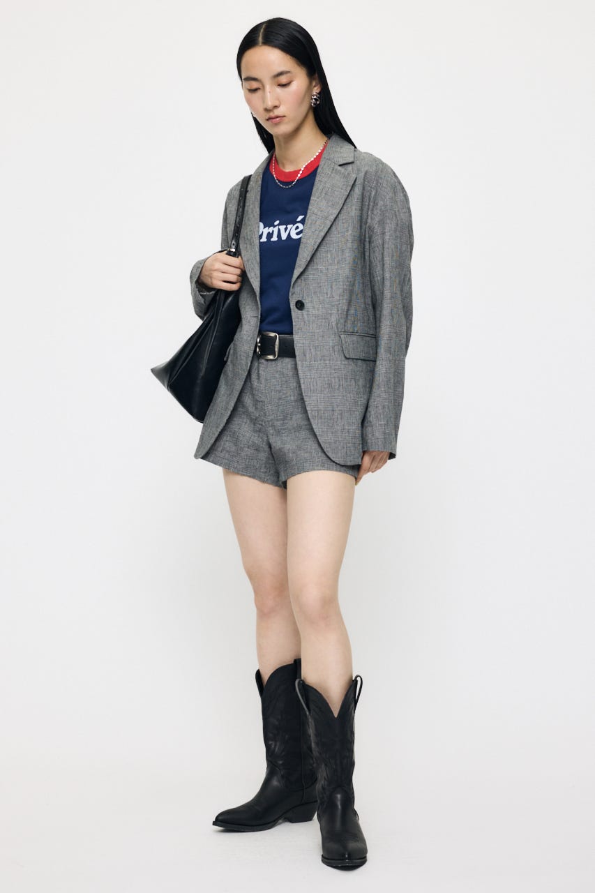 LINEN BLEND MICRO ショーツ GRY 2