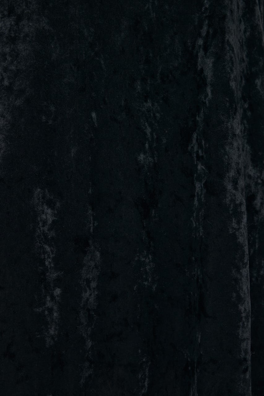 LACE TRIM VELVET スカート BLK FREE