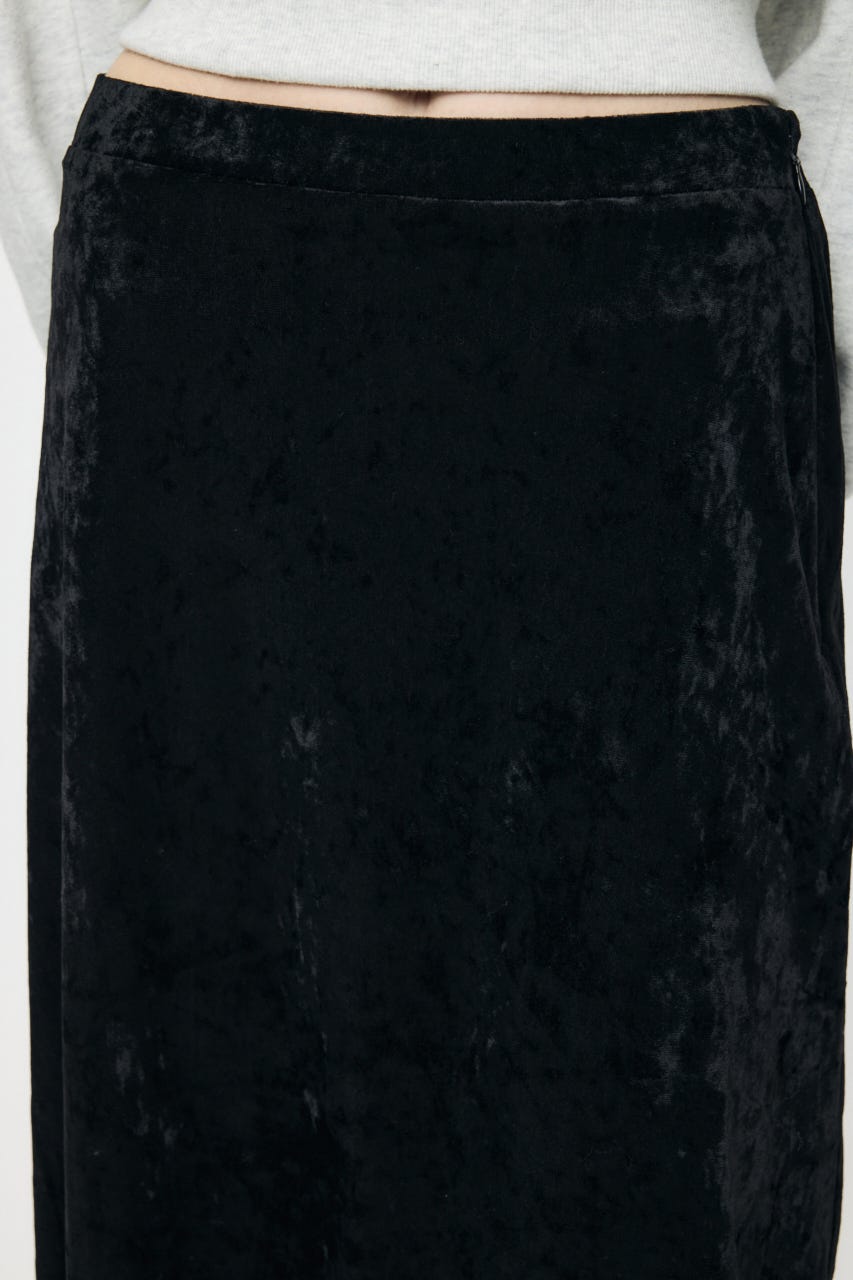 LACE TRIM VELVET スカート BLK FREE