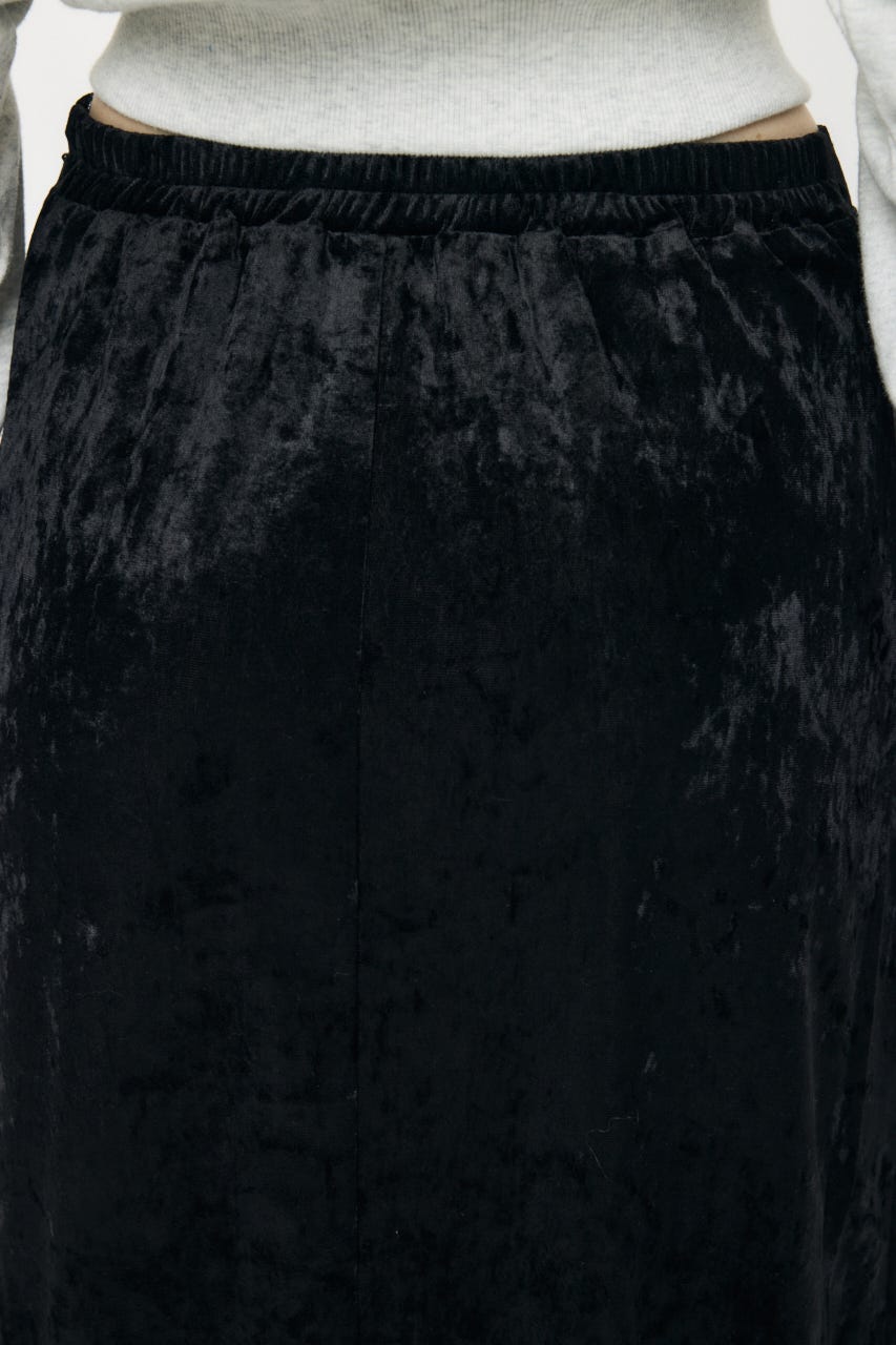LACE TRIM VELVET スカート BLK FREE