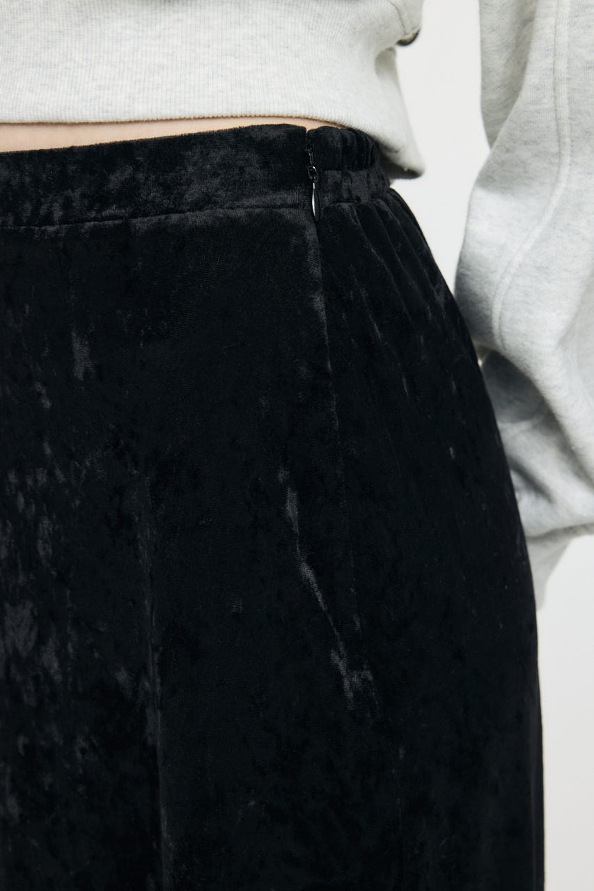 LACE TRIM VELVET スカート BLK FREE