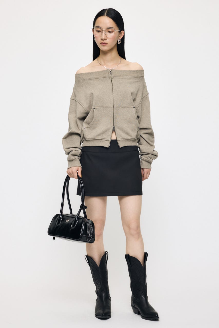 FAUX SUEDE MINI  スカート BLK 2