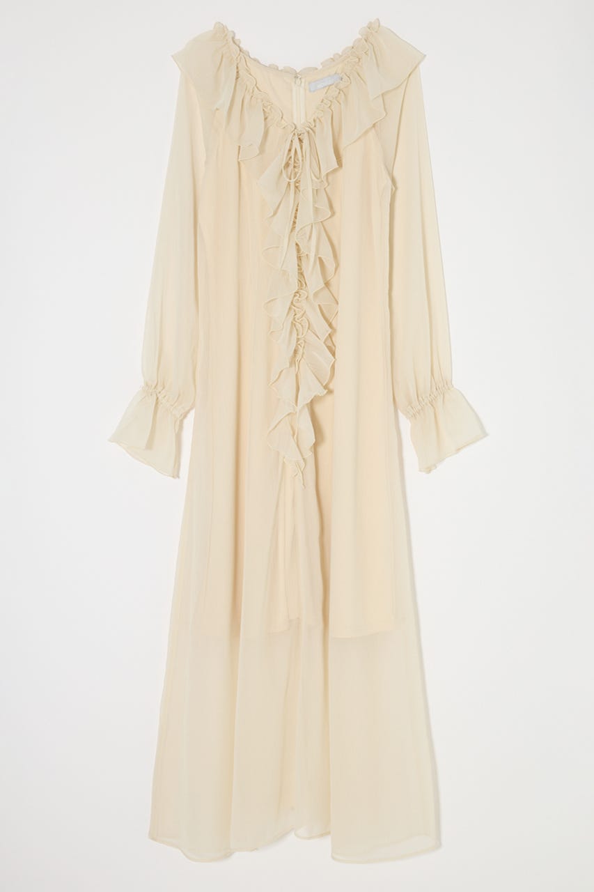 RUFFLE CHIFFON MAXI ドレス IVOY 2