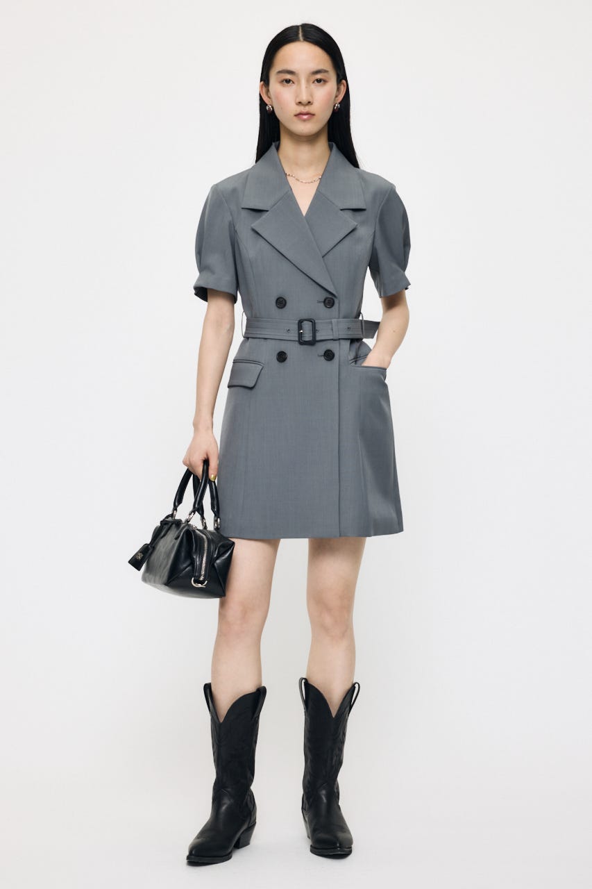 TRENCH MINI ドレス GRY 2