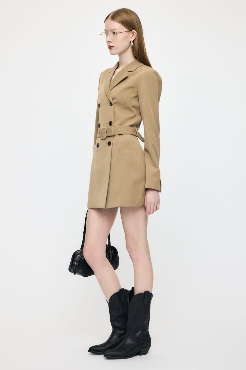 DOUBLE BREASTED BLAZER MINI ワンピース BEG 1