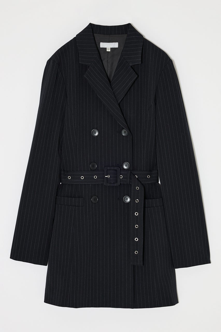 DOUBLE BREASTED BLAZER MINI ワンピース 柄BLK 1