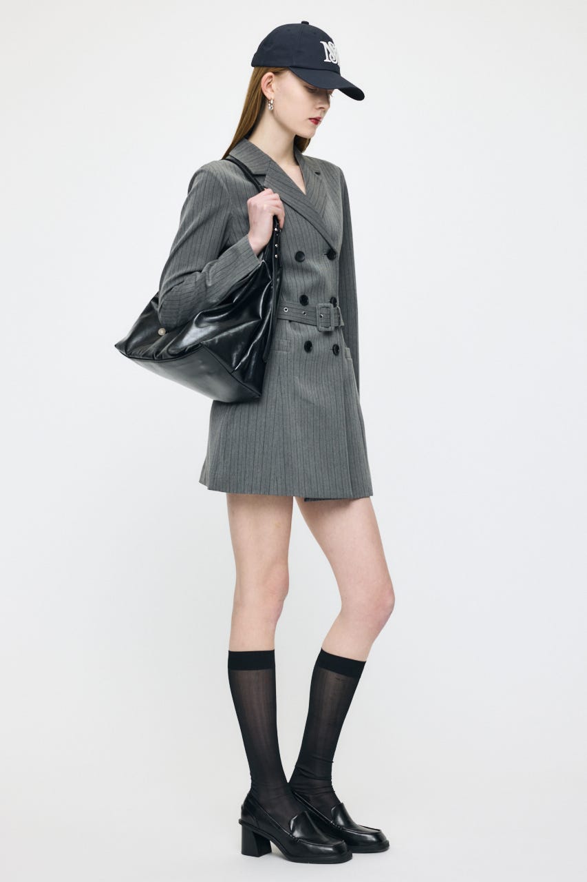DOUBLE BREASTED BLAZER MINI ワンピース 柄GRY 1