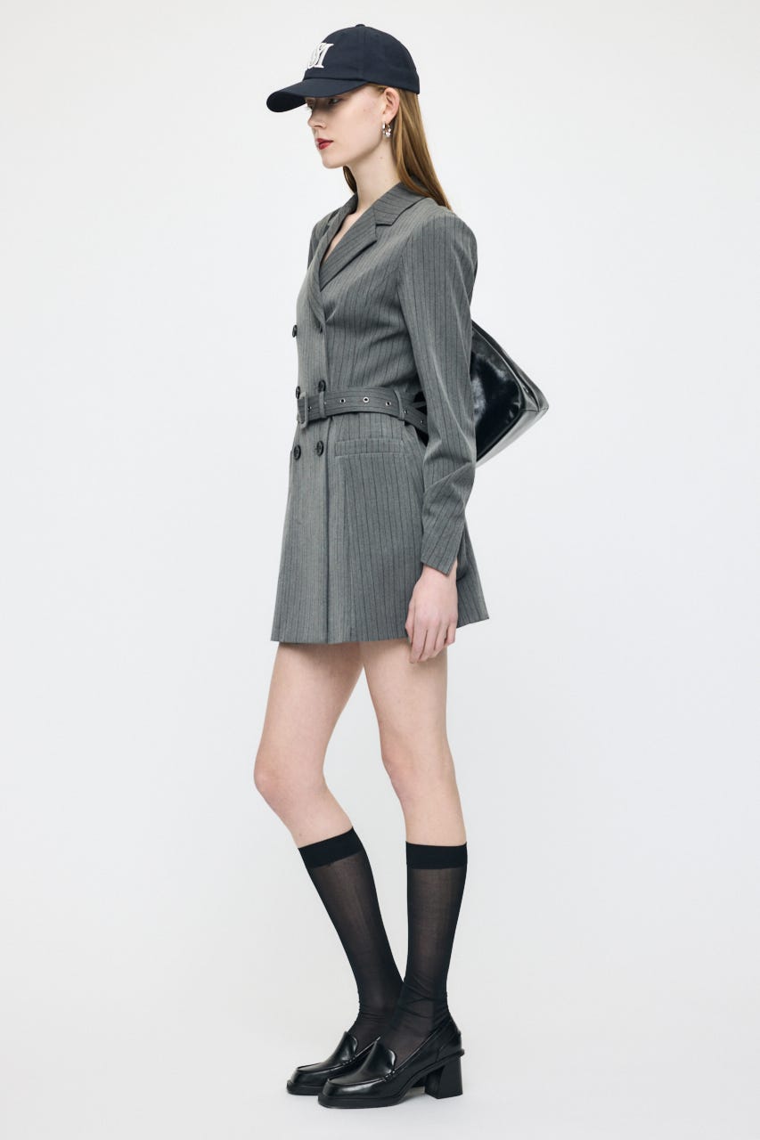 DOUBLE BREASTED BLAZER MINI ワンピース 柄GRY 1